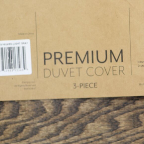 NEW Ienjoy Home Ultra Soft Duvet 3-Piece Cover Set Light Gray Full / Queen - Picture 6 of 8